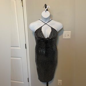 Black/Silver bodycon sequin dress